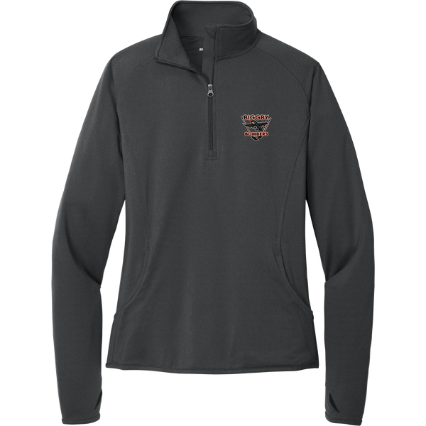 Biggby Bombers Ladies Sport-Wick Stretch 1/4-Zip Pullover